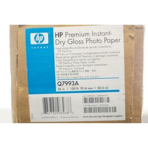 HP Premium Instant-Dry Gloss Photo Paper Q7993A 36 in x 100 ft New